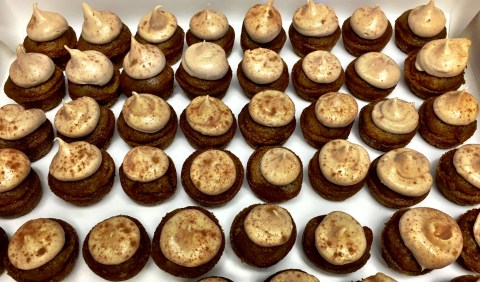 The mini pumpkin cupcakes with cinnamon cream cheese I made for the 