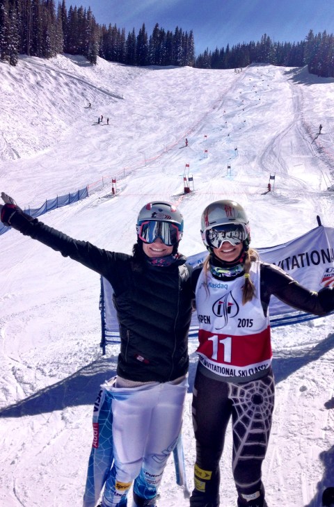 And hanging with old friends!  Jess Kelley and I at the Director's Cup in Aspen