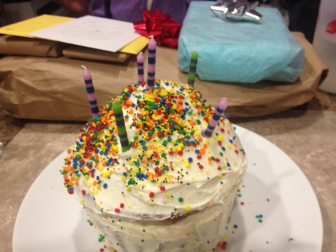 Happy Birthday to Me! Thank you to Chelsea, Cody, Mom and Barb for my welcome home birthday celebration with lots of cake and gifts!!! 